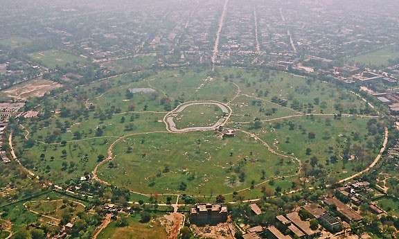 an image of model town lahore from air