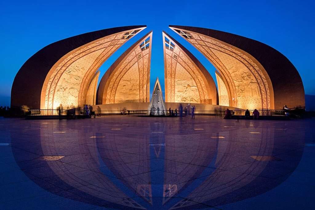 an image of pakistan monument in evening