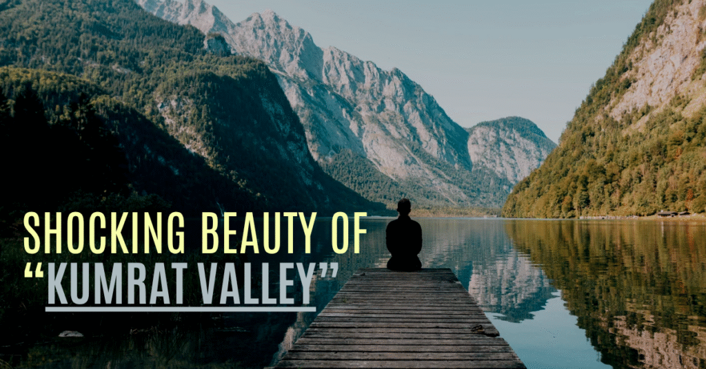 an image of lake and a text written on image is shocking beauty of kumrat valley